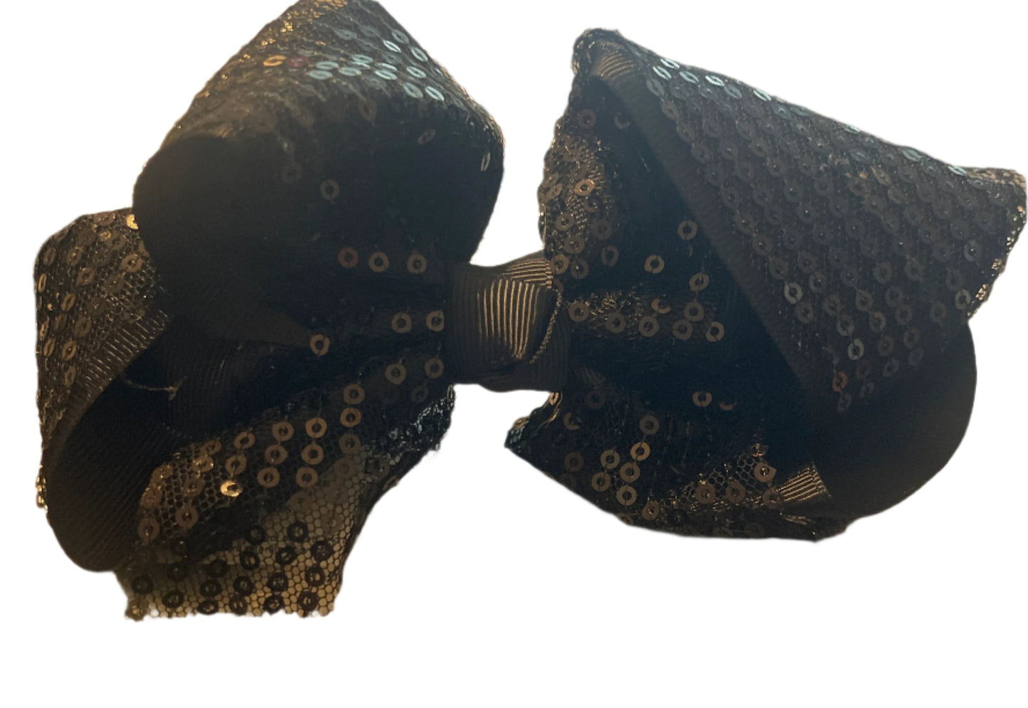 Black Sequin Hair Bow