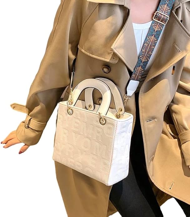 Designer Inspired Letter Print Handbag - Rosmarray Collections, LLC.