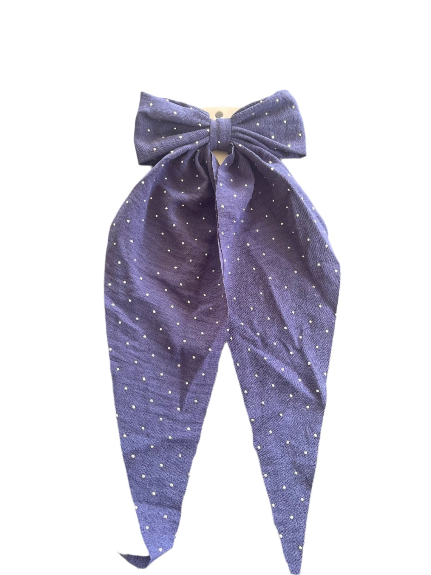 Silver Beaded Hairbow - Rosmarray Collections, LLC.