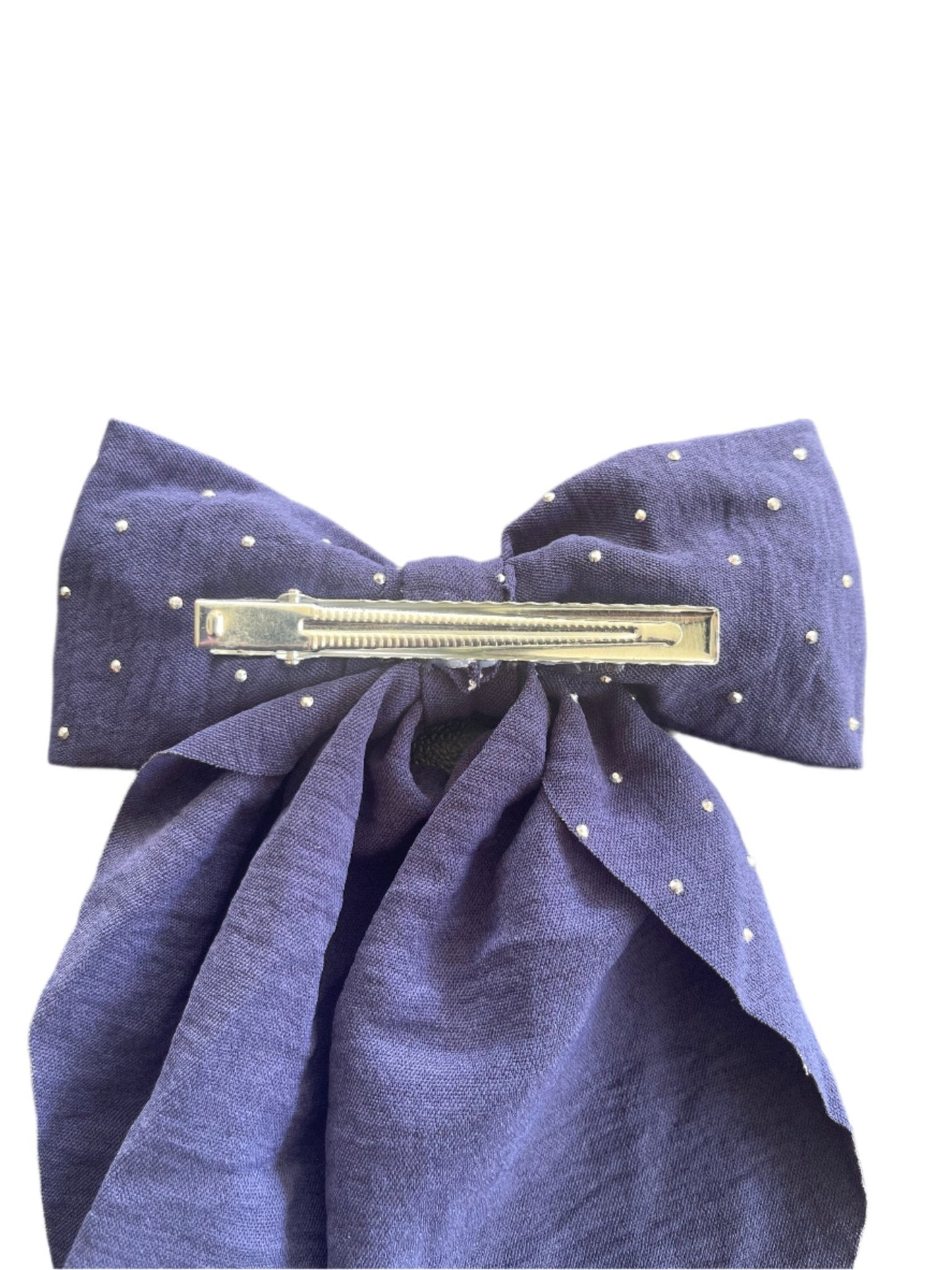 Silver Beaded Hairbow - Rosmarray Collections, LLC.