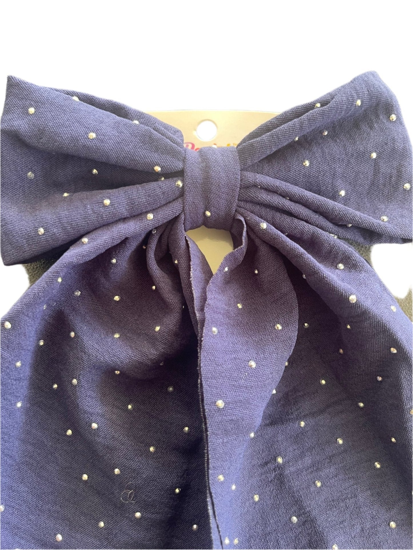 Silver Beaded Hairbow - Rosmarray Collections, LLC.
