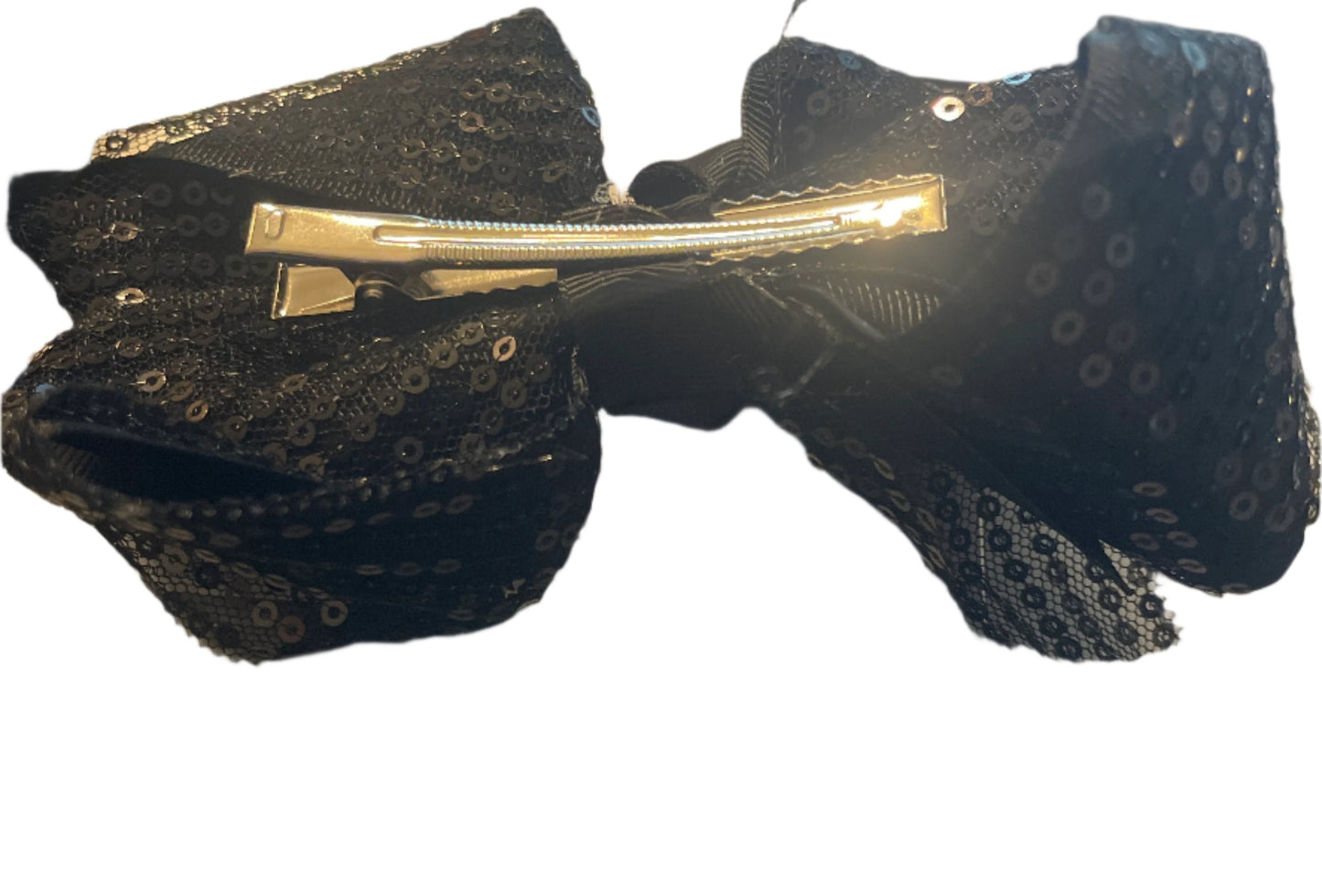 Black Sequin Hair Bow