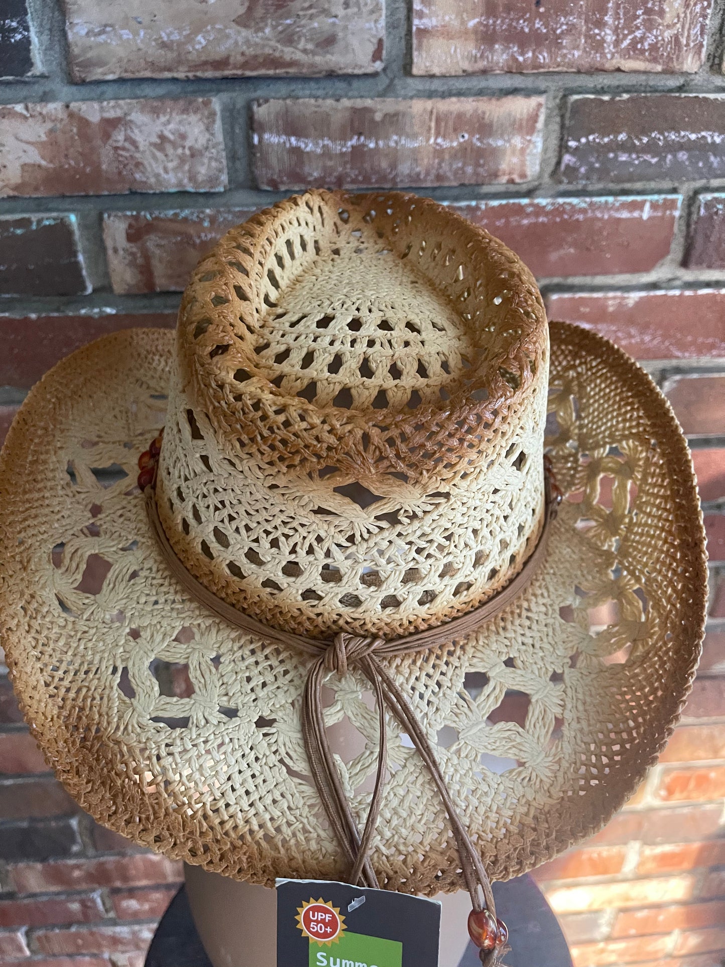 Straw Bead Cowboy Hat
