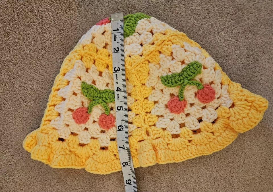 Cherry Crochet Bucket Hat - Rosmarray Collections, LLC.