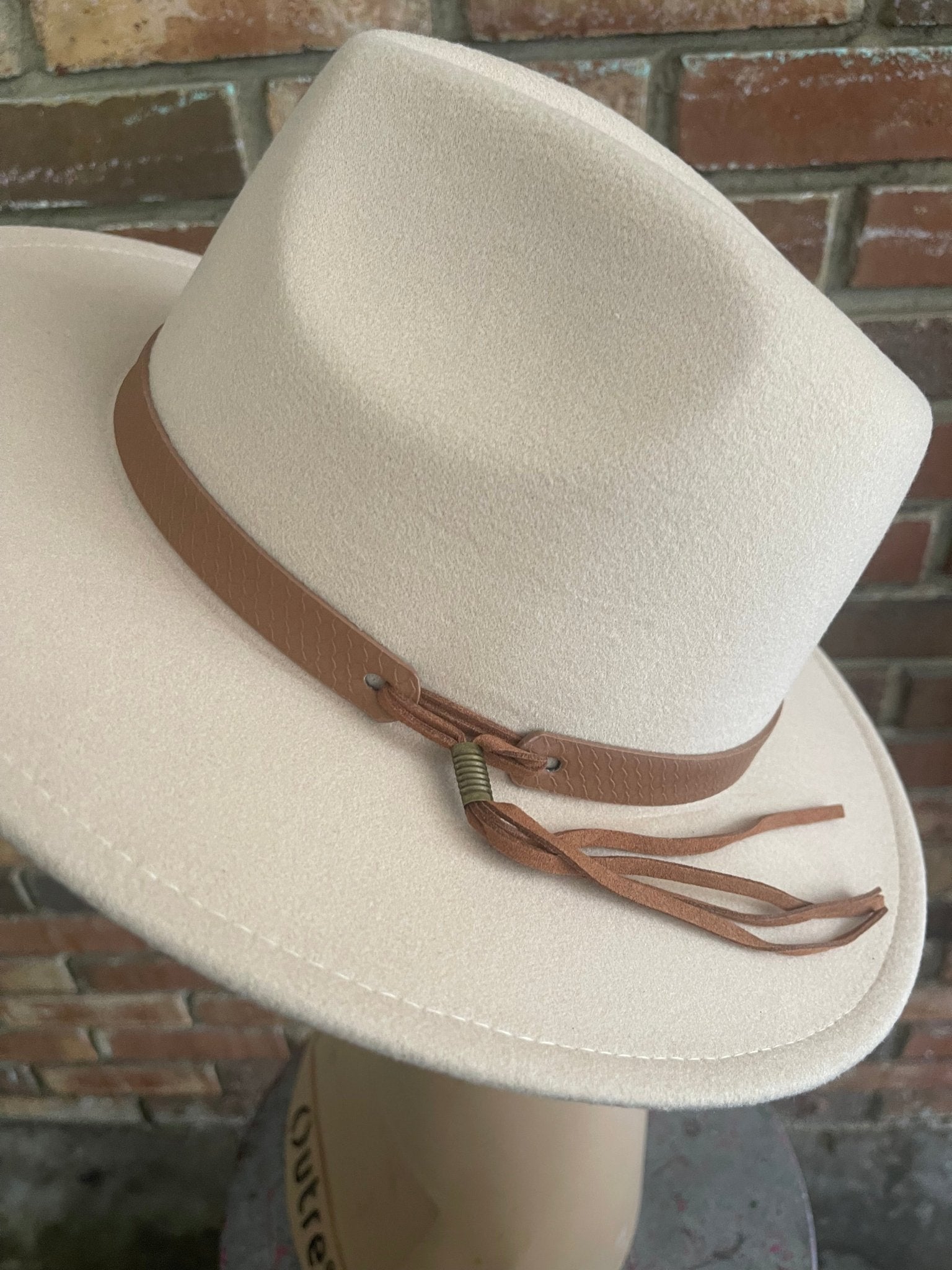 Felt Oatmeal Fedora Hat - Rosmarray Collections, LLC.