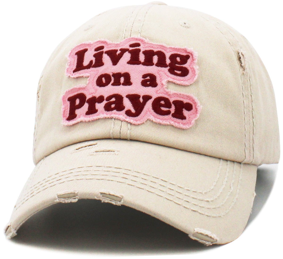 LIVING ON A PRAYER WASHED VINTAGE BALLCAP - Rosmarray Collections, LLC.