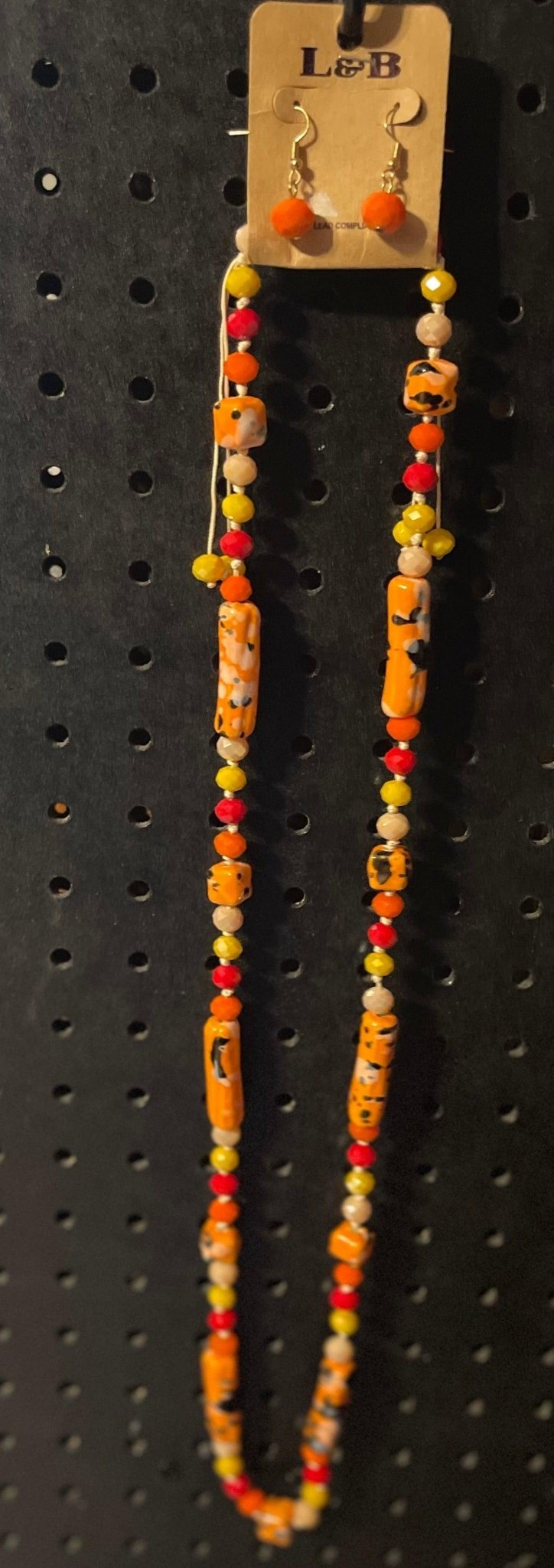 Orange Spotted Jewelry Set - Rosmarray Collections, LLC.