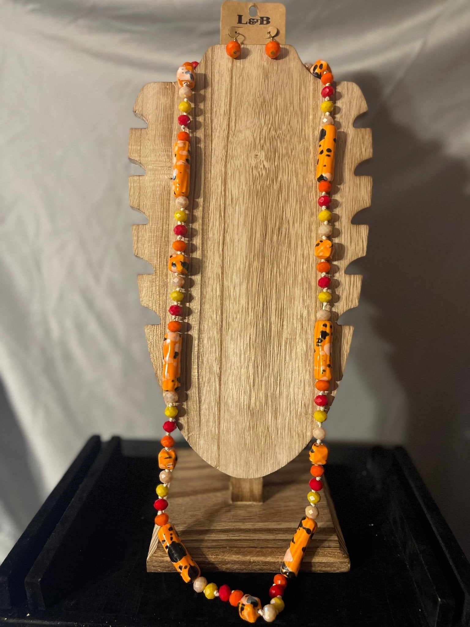 Orange Spotted Jewelry Set - Rosmarray Collections, LLC.