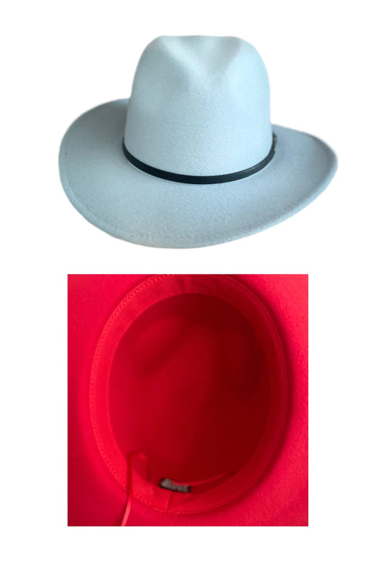 Red Botton Fedora Hat - Rosmarray Collections, LLC.