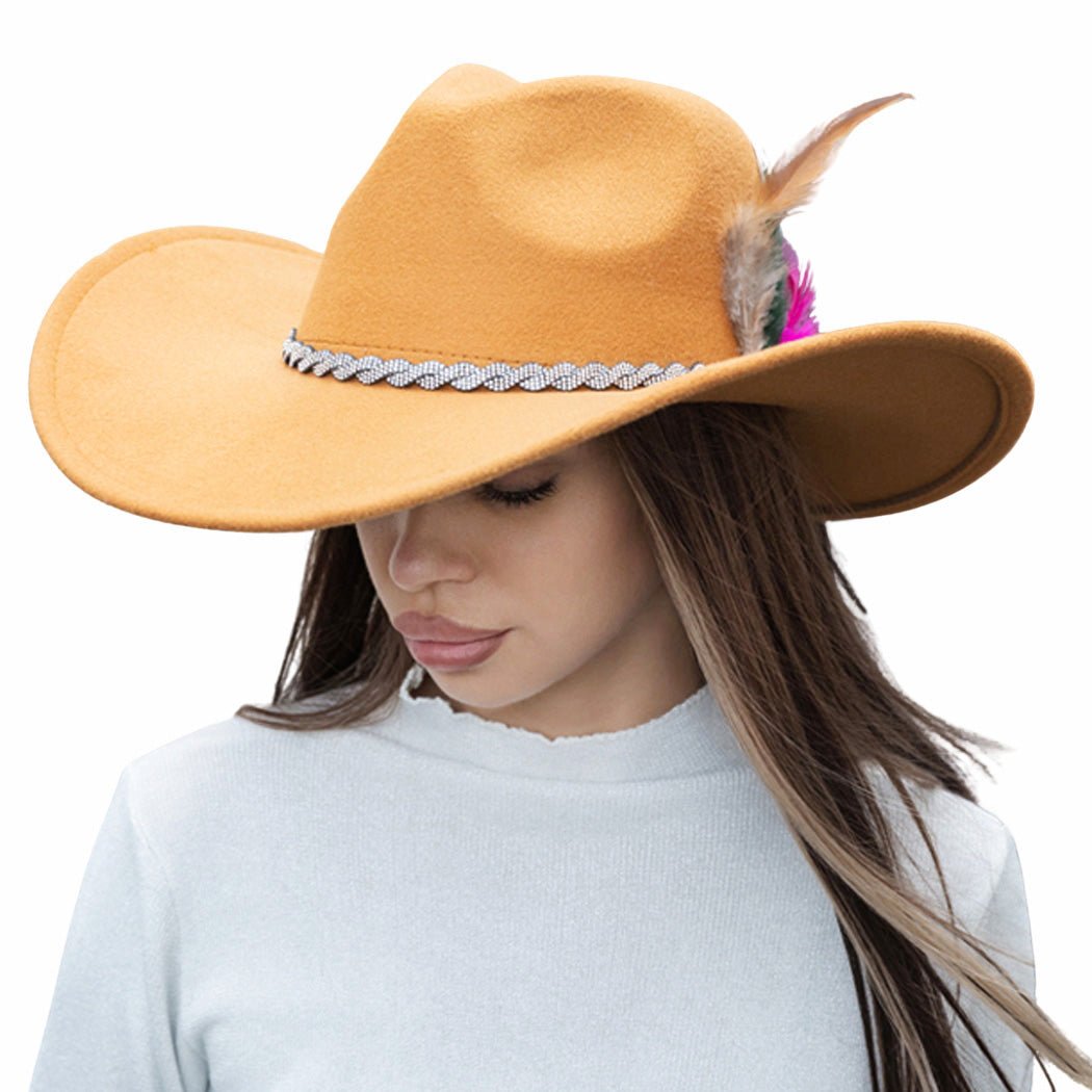 Rhinestone Twisted Band Fedora Hat - Rosmarray Collections, LLC.