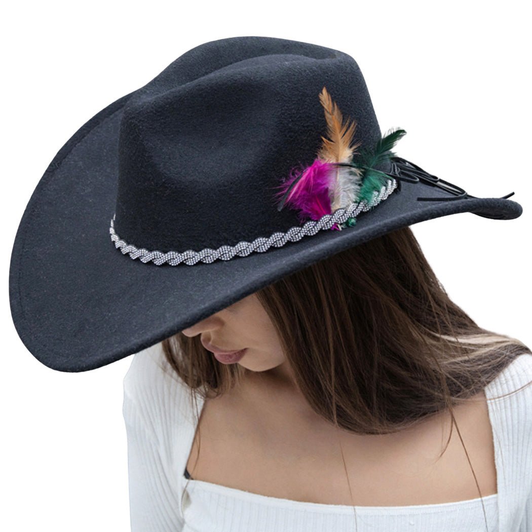 Rhinestone Twisted Band Fedora Hat - Rosmarray Collections, LLC.