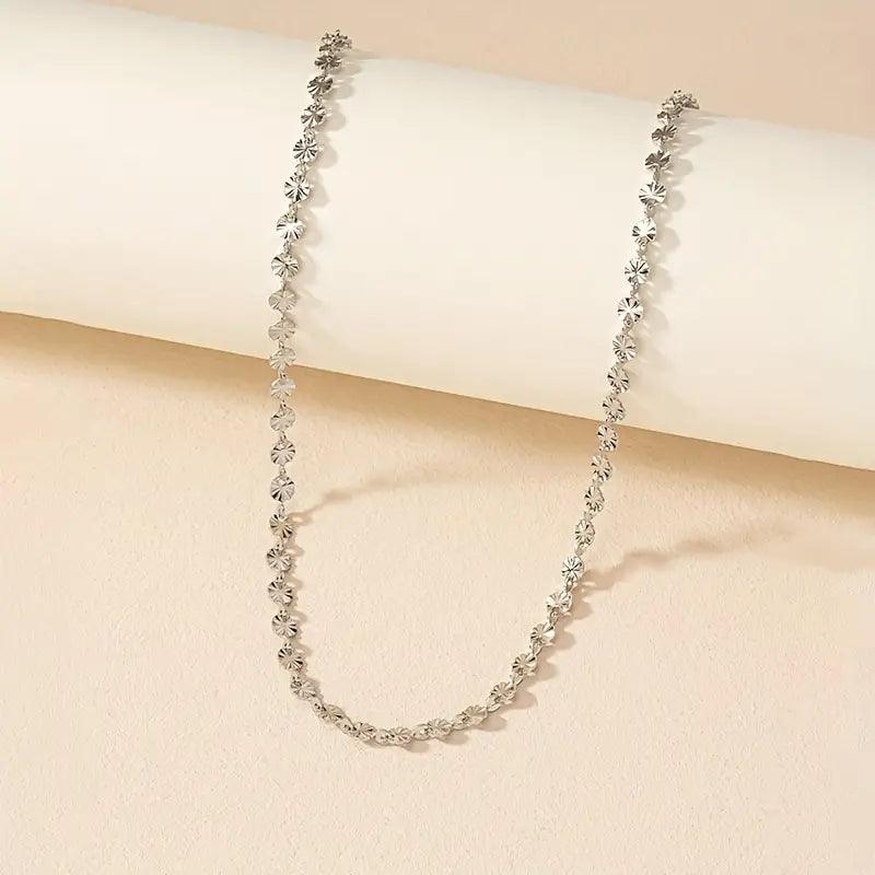 Stainless Steel Small Daisy Necklace - Rosmarray Collections, LLC.
